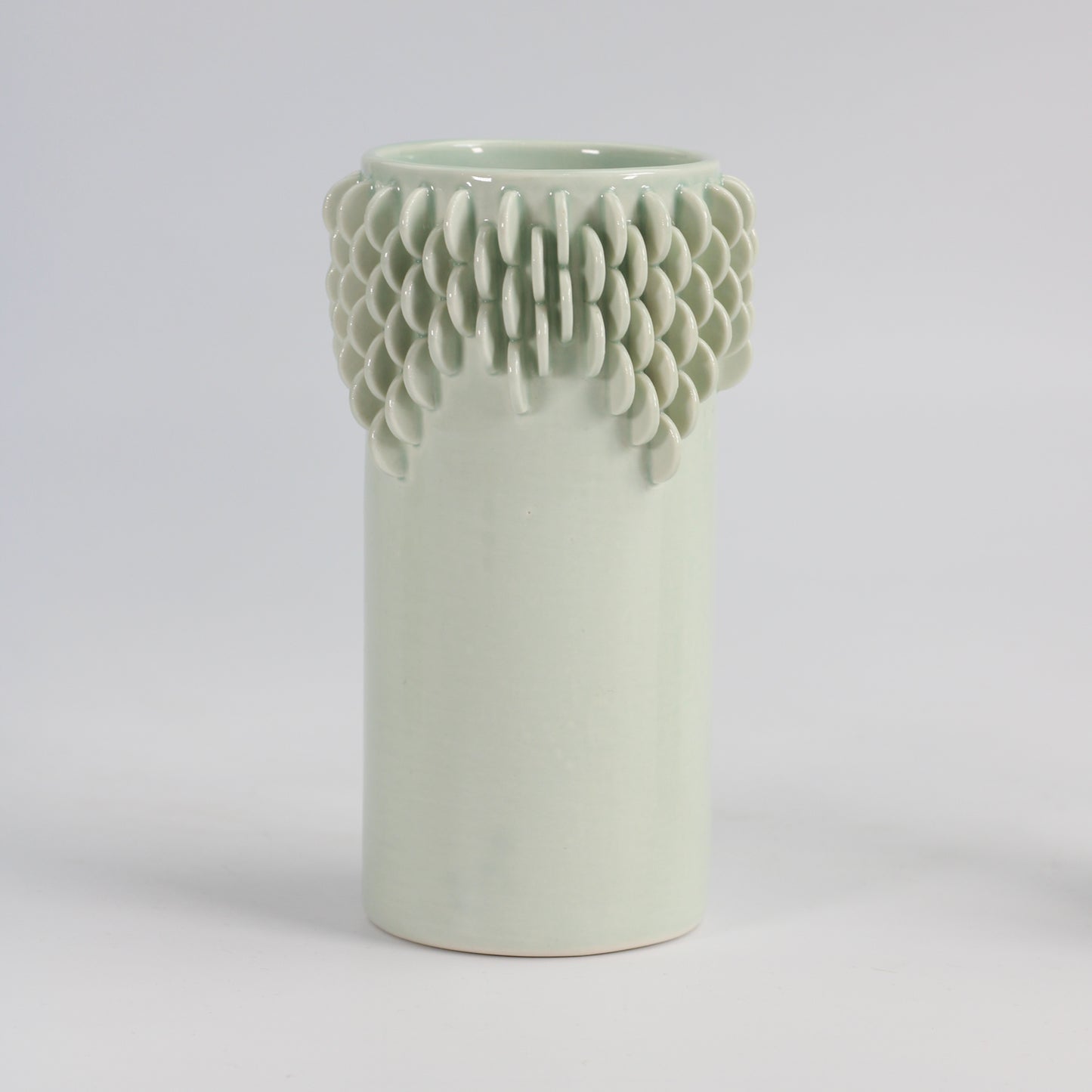 Ceramic Vase with Disc Rim Detail