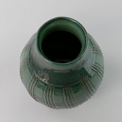 Curved Green Vase