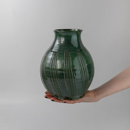 Curved Green Vase