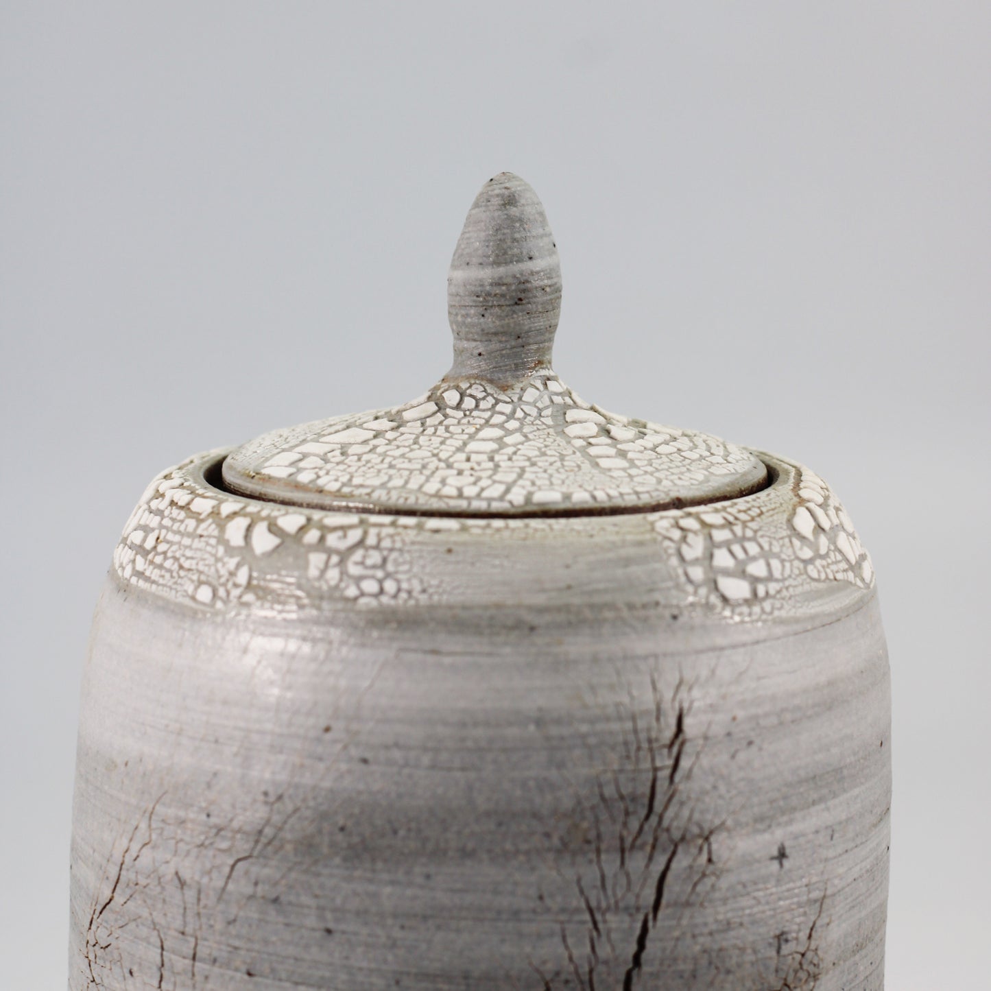 Earthy Textured Urn with Crackle Glaze