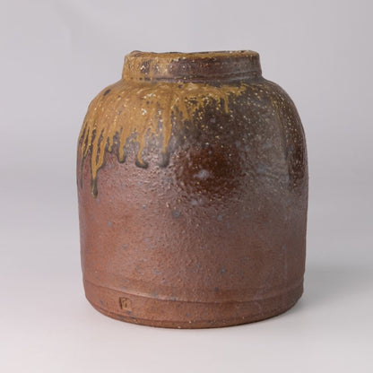 Rustic Vase with Yellow Glaze