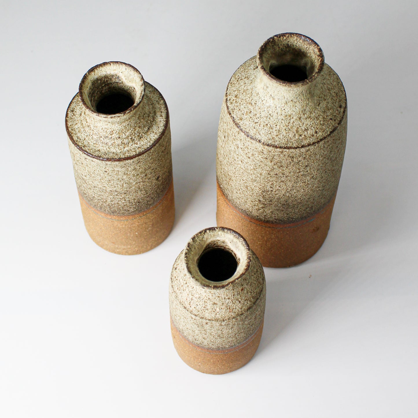 Trio of natural vases